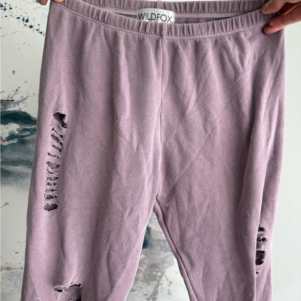 Wildfox Kids Purple Distressed Joggers
